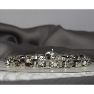 Sterling Silver 925 Pebble Chain Bracelet 22G / 8in / 6mm